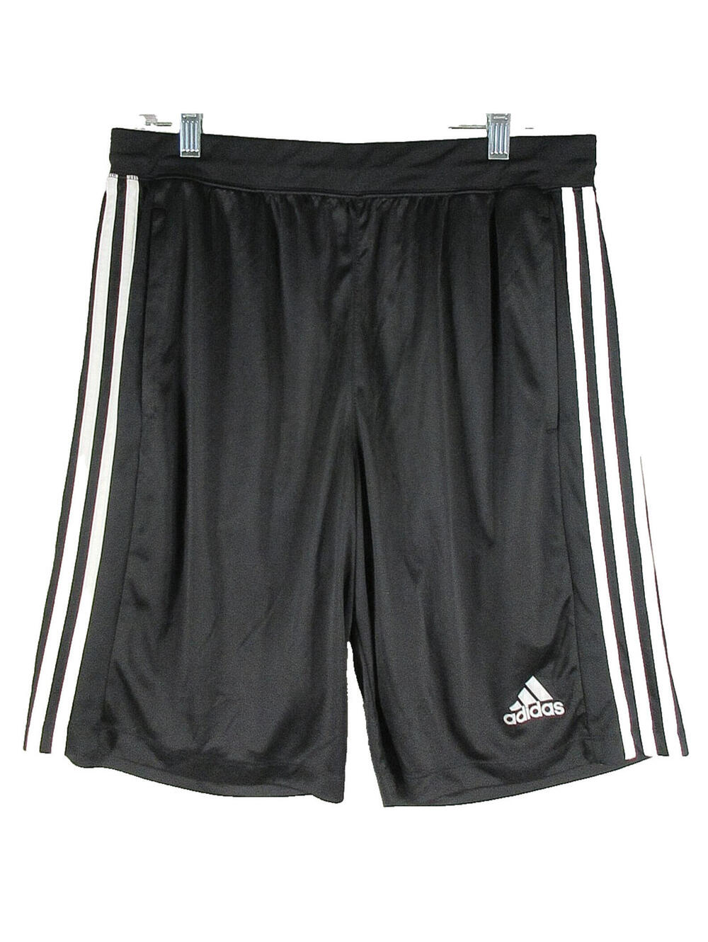 Adidas Mens Mid Rise Training Short Elastic Waist Side Stripes Size L Black